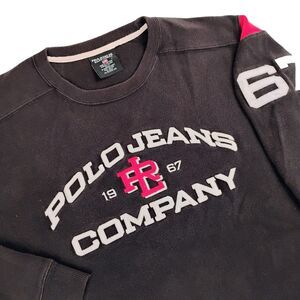 VTG Polo Jeans Co. Ralph Lauren Embellished Spell-Out LS Sweatshirt Mens Large